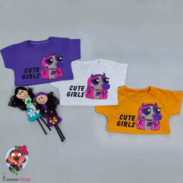 نیم تنه  کراپ بچگانه مدل cute girl